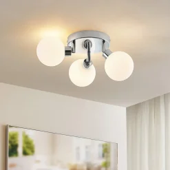 Lindby Zaniba loftslampe, krom, rund