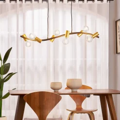 Lindby -pendel Anito, sort/guld, metal, 100 cm, E27