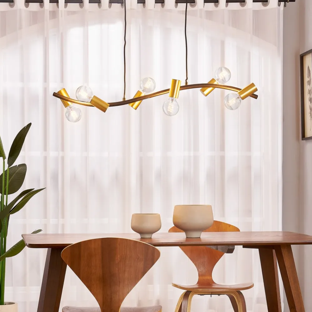 Lindby -pendel Anito, sort/guld, metal, 100 cm, E27