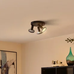 -spot Ilda, 3-lys, Ø 20 cm, sort, jern^Lindby Online