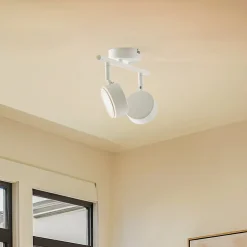 Lindby Arbejdsrum/Kontor>-spot Jyla, hvid, 2.700 K, 2-lys, GX53