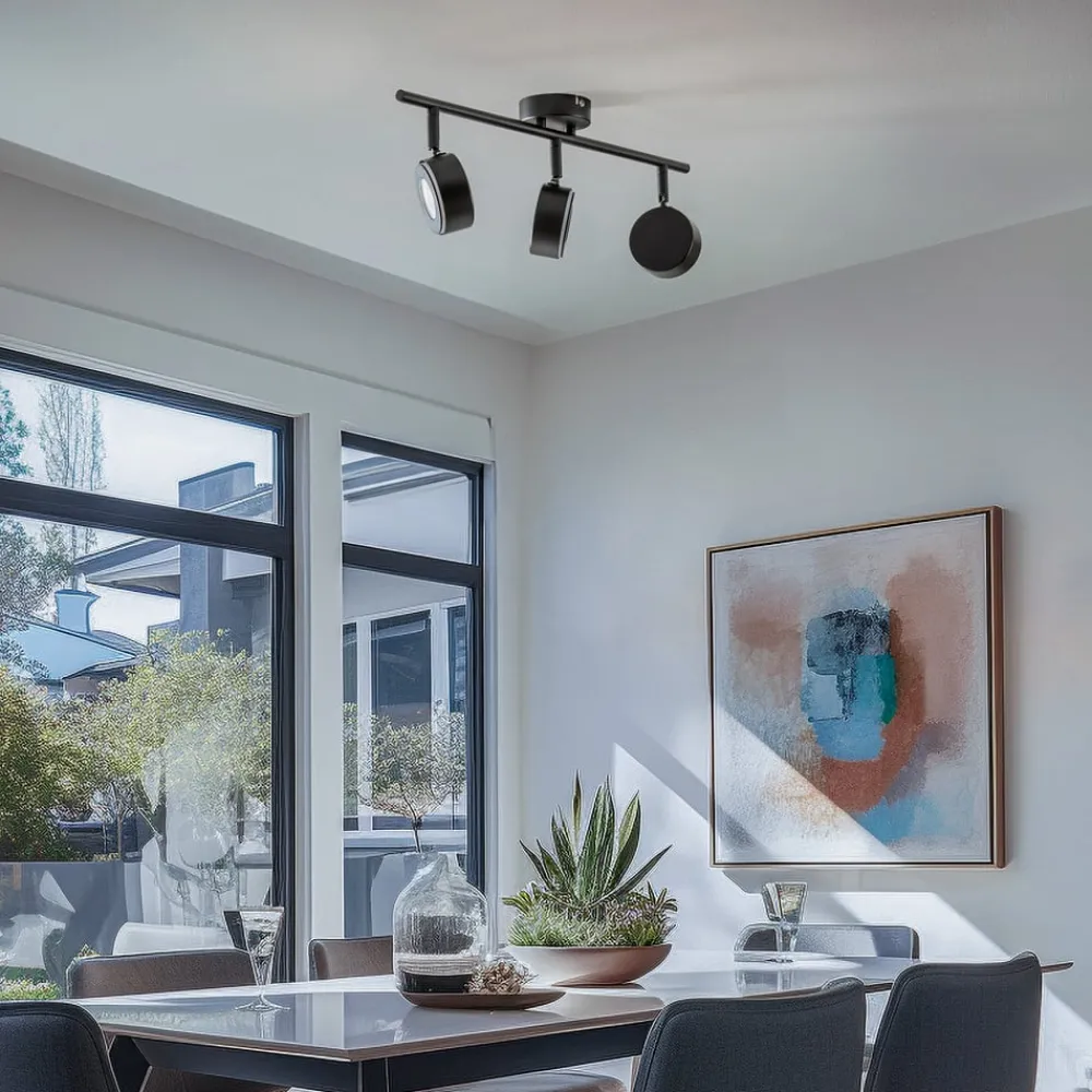 Lindby Arbejdsrum/Kontor>-spot Jyla, sort, 2.700 K, 3-lys, GX53