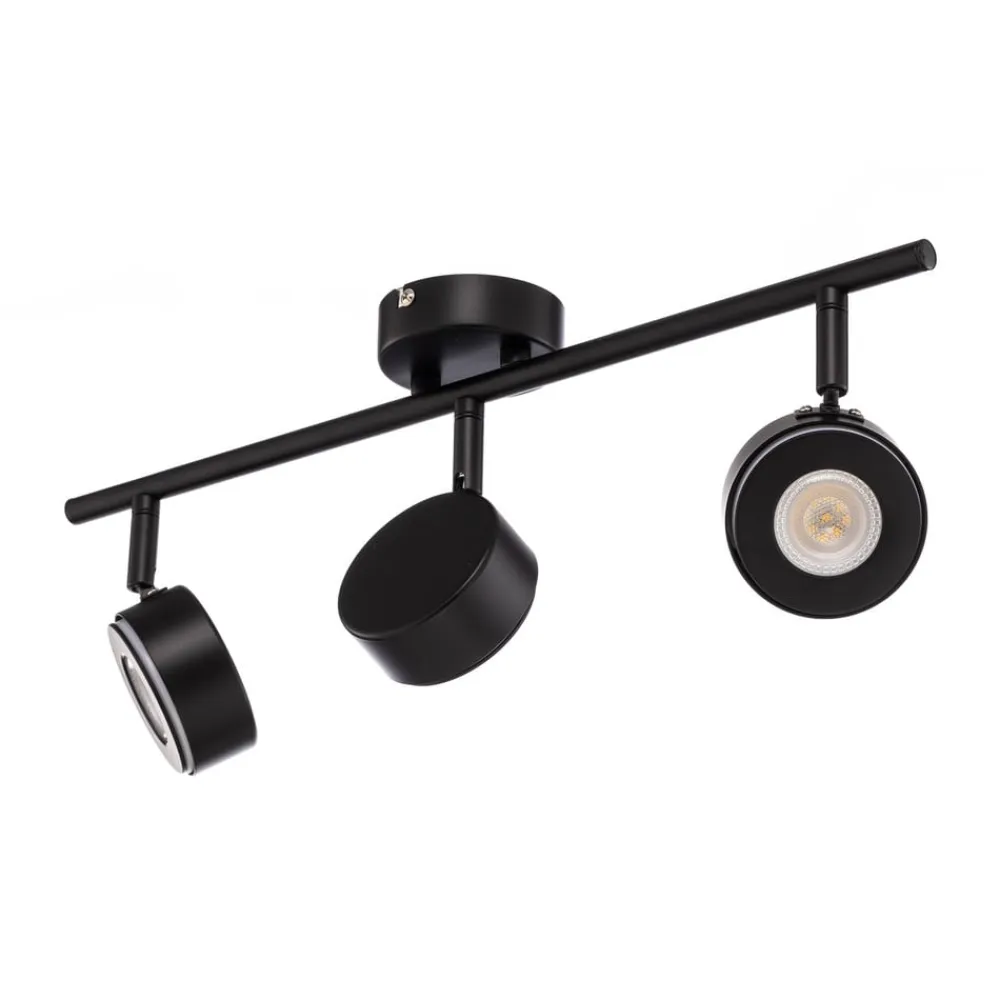 Lindby Arbejdsrum/Kontor>-spot Jyla, sort, 2.700 K, 3-lys, GX53