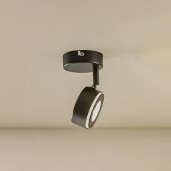 Lindby Arbejdsrum/Kontor>-spotlight Jyla, sort, 2.700 K, Ø 8 cm, GX53