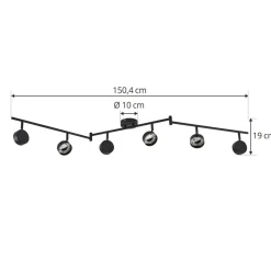 -spotlight Jyla, sort, linse, 4.200 K, 6-lys, GX53^Lindby Outlet