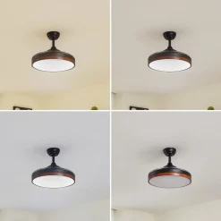 Lindby Lindy LED-loftventilator Oras, sort, DC, støjsvag, 107 cm