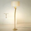 Lino gulvlampe, guldfarvet/ecru, højde 160 cm, jern^Holländer Sale