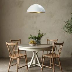 ROYALTECH Pendellamper>Lipeo hængelampe, hvid/guld, Ø 40 cm, metal, E27