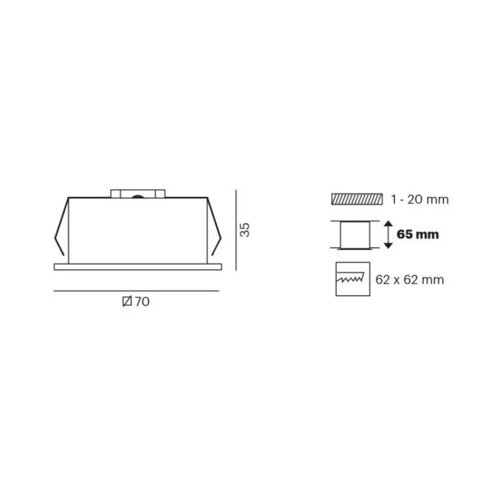 Molto Luce Liro LED indbygningslampe, sort 34° 3.000 K