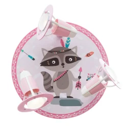 Little Indians loftlampe, vaskebjørnen Oskar, rosa^Elobra Outlet