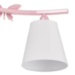 Loftlampe Alice, pink, tre hvide stofskærme^Eko-Light Discount