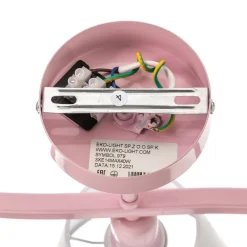 Loftlampe Alice, pink, tre hvide stofskærme^Eko-Light Discount