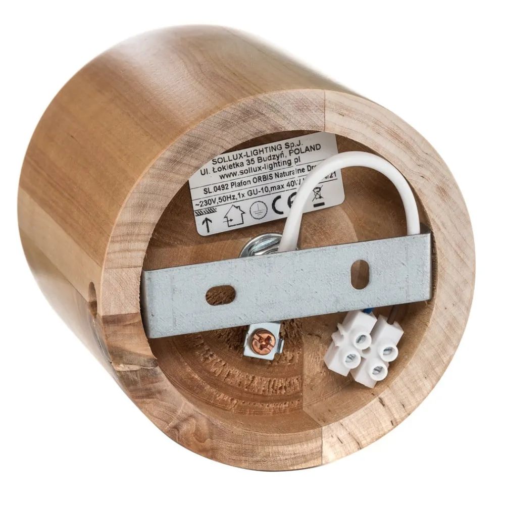 Loftlampe Ara som cylinder af træ^SOLLUX LIGHTING Hot