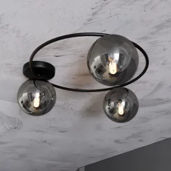 Loftlampe Ascella, 3 lyskilder, sort/grafit^Euluna Best