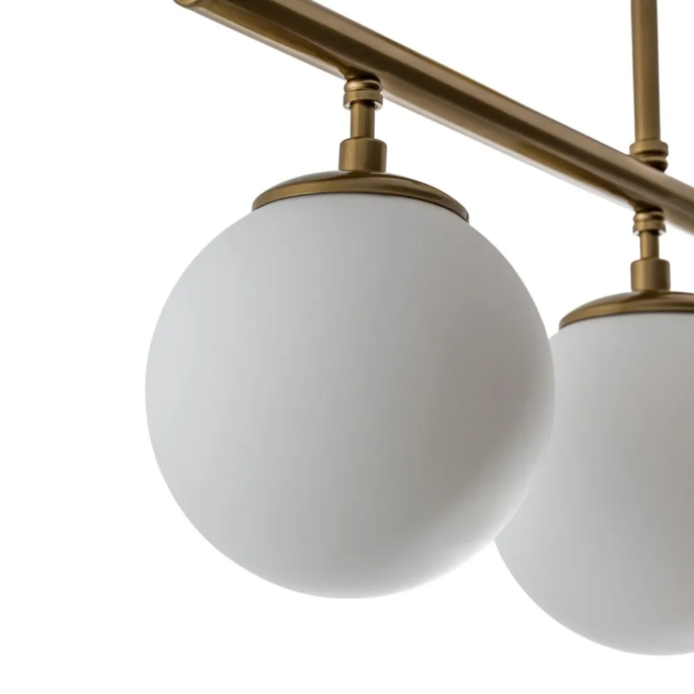 Opviq Gang|Loftlamper>Loftlampe Atmaca, 3 lyskilder, antik guld, glas, 60 cm