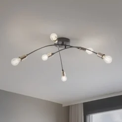 Opviq Loftlamper|Loftlamper>Loftlampe Banana, sort, metal, 67 cm, 6 lyskilder, E27