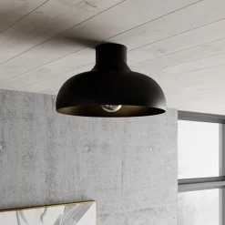 Loftlampe Basca, udvendig sort, indvendig guld^Luminex Online