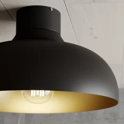 Loftlampe Basca, udvendig sort, indvendig guld^Luminex Online