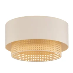 Duolla Loftlampe Boho, Ø 45 cm, creme-hvid/rattan