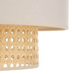Duolla Loftlampe Boho, Ø 45 cm, creme-hvid/rattan