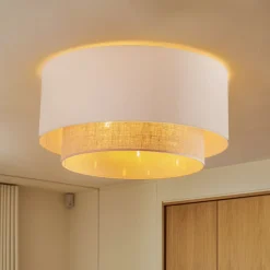 Duolla Loftlampe Boho, Ø 60 cm, ecru/jute