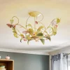 Luminex Loftlamper|Loftlamper>Loftlampe BUTTERFLY, creme/grøn/rosa, stål, 5 lyskilder