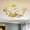 Luminex Loftlampe BUTTERFLY, creme/grøn/rosa, stål, 3 lyskilder
