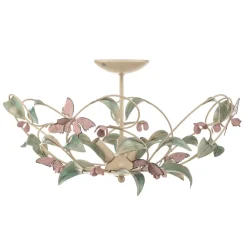Luminex Loftlampe BUTTERFLY, creme/grøn/rosa, stål, 3 lyskilder