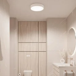 TEMAR LIGHTING Loftlamper|Loftlamper>Loftlampe Cleo, Ø 20 cm, IP54, hvid, metal, E27