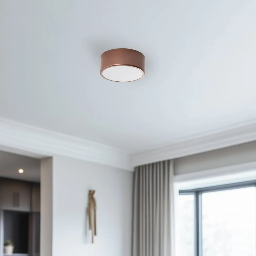 TEMAR LIGHTING Loftlamper|Loftlamper>Loftlampe Cleo, Ø 20 cm, IP54, kobberfarvet, metal, E27