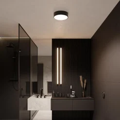 TEMAR LIGHTING Loftlampe Cleo, Ø 50 cm, IP54, sort, metal, E27