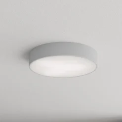 TEMAR LIGHTING Loftlampe Cleo 400, grå, sensor, IP54, Ø 40 cm, metal