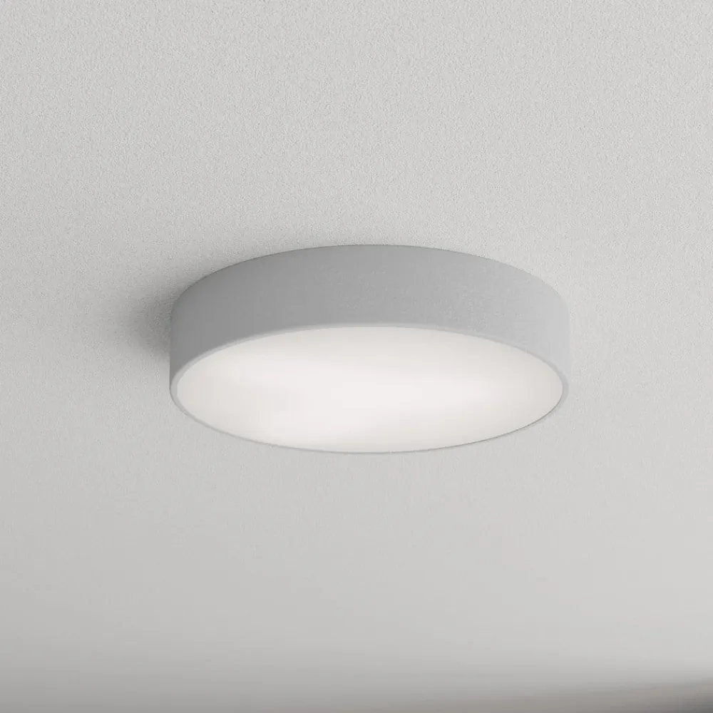 TEMAR LIGHTING Loftlampe Cleo 400, grå, sensor, IP54, Ø 40 cm, metal