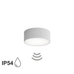 Loftlampe Cleo 200, grå, sensor, IP54, Ø 20 cm, metal^TEMAR LIGHTING Discount
