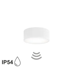 TEMAR LIGHTING Loftlampe Cleo 200, hvid, sensor, IP54, Ø 20 cm, metal