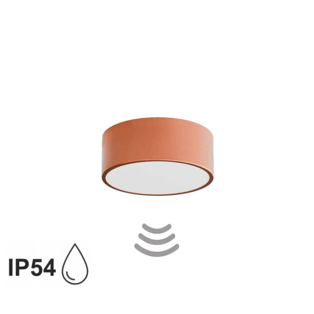 TEMAR LIGHTING Gang|Loftlamper>Loftlampe Cleo 200, kobber, sensor, IP54, Ø 20 cm, metal