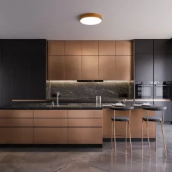 Loftlampe Cleo 400, kobber, sensor, IP54, Ø 40 cm, metal^TEMAR LIGHTING Hot