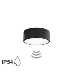 Loftlampe Cleo 200, sort, sensor, IP54, Ø 20 cm, metal^TEMAR LIGHTING Clearance