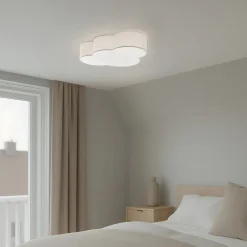 Børn TK Lighting Loftlampe Cloud, beige, 63 cm lang, tekstil, sky, E27