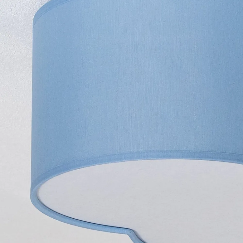 Loftlampe Cloud, blå, 43 cm lang, tekstil, sky, E27^TK Lighting New