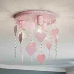 Børn Eko-Light Loftlampe Corazon i pink med hjerter