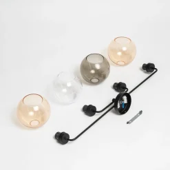 TK Lighting Loftlampe Cubus med 4 lyskilder klar/rav/grå