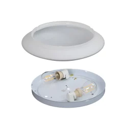 Argon Loftlampe Cyril i glas, hvid-messing