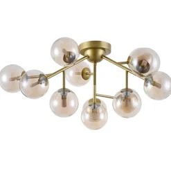 Maytoni Loftlampe Dallas med 12 glaskugler, guld