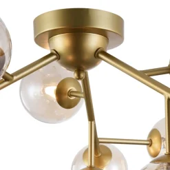 Maytoni Loftlampe Dallas med 12 glaskugler, guld