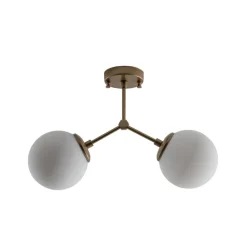 Opviq Loftlampe Damar, guld, glas, 2 lyskilder, længde 44 cm, E27