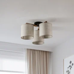 Loftlampe Deva, tekstil, 3 lyskilder^TK Lighting Clearance