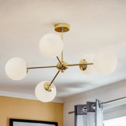 Euluna Loftlamper|Loftlamper>Loftlampe Dori, 5 lyskilder, guld