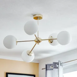 Euluna Loftlamper|Loftlamper>Loftlampe Dori, 5 lyskilder, guld