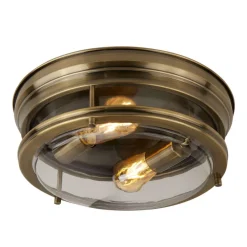 Loftlampe Edinburgh i antik messing^Searchlight